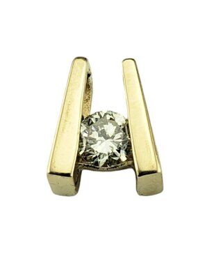 14 Karat Yellow Gold and Diamond Ladder Pendant #19164